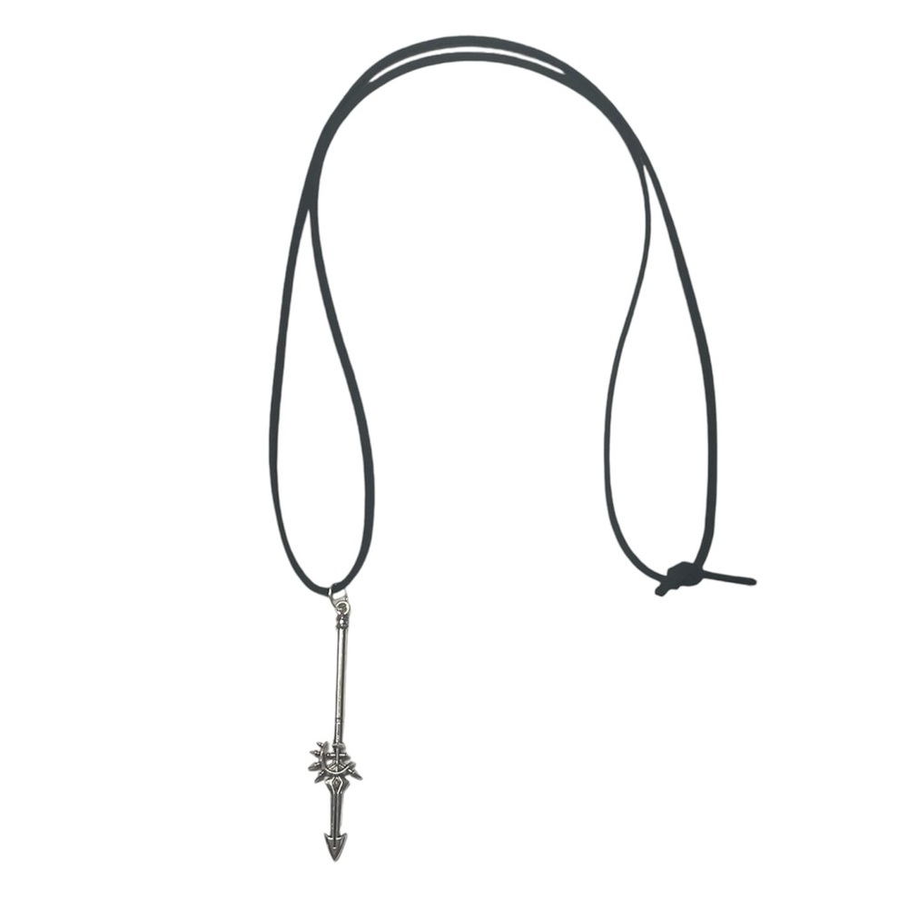 Spike Sword Silver Necklace Grunge Emo